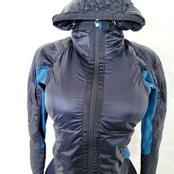 Lululemon Women's Black Alberta Lake Blue Bundle Up Full-Zip Run Jacket Size 4 - Picture 3 of 10